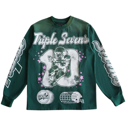 Triple Sevens Football Long-sleeve (Green/Pink)