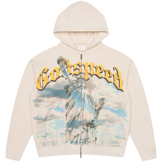 GodSpeed ‘Chrome Liberty’ Zip Up Hoodie (Cream)