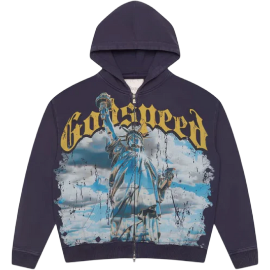 GodSpeed ‘Chrome Liberty’ Zip Up Hoodie (Navy)
