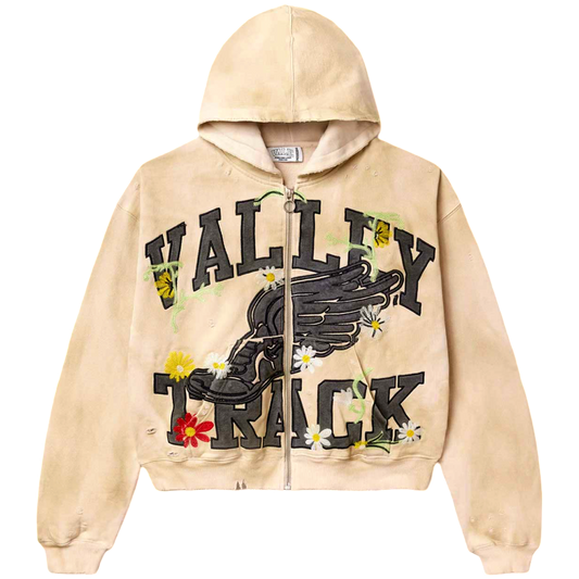 Vale Bone Garden Zip Up Hoodie (Cream)