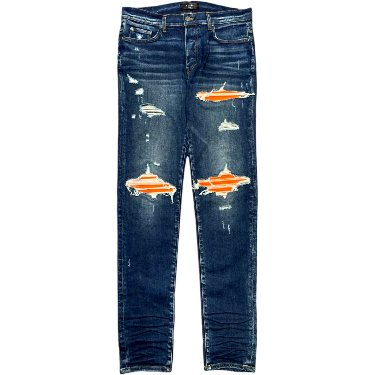 Amiri MX1 Blue Jean/Orange Patch