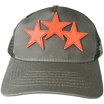 Amiri ‘Stars’ Trucker Hat (Camo Green/Orange)