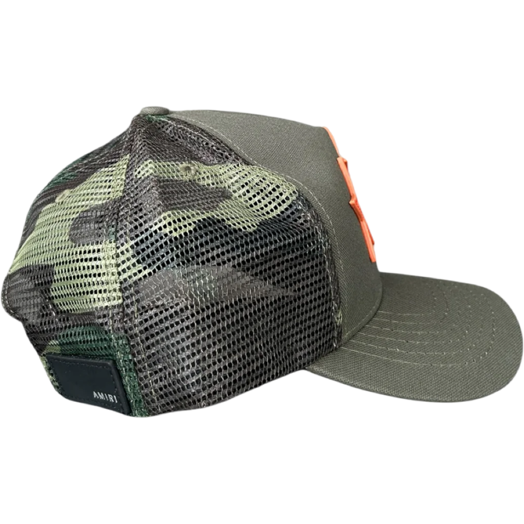 Amiri ‘Stars’ Trucker Hat (Camo Green/Orange)