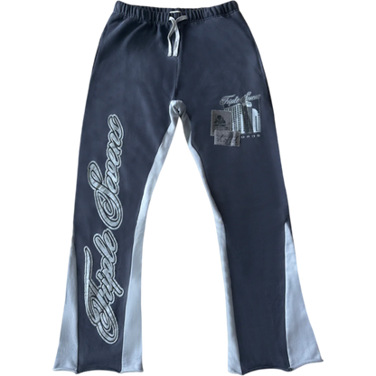 Triple Sevens '777 Records' Flared Sweatpants (Grey)