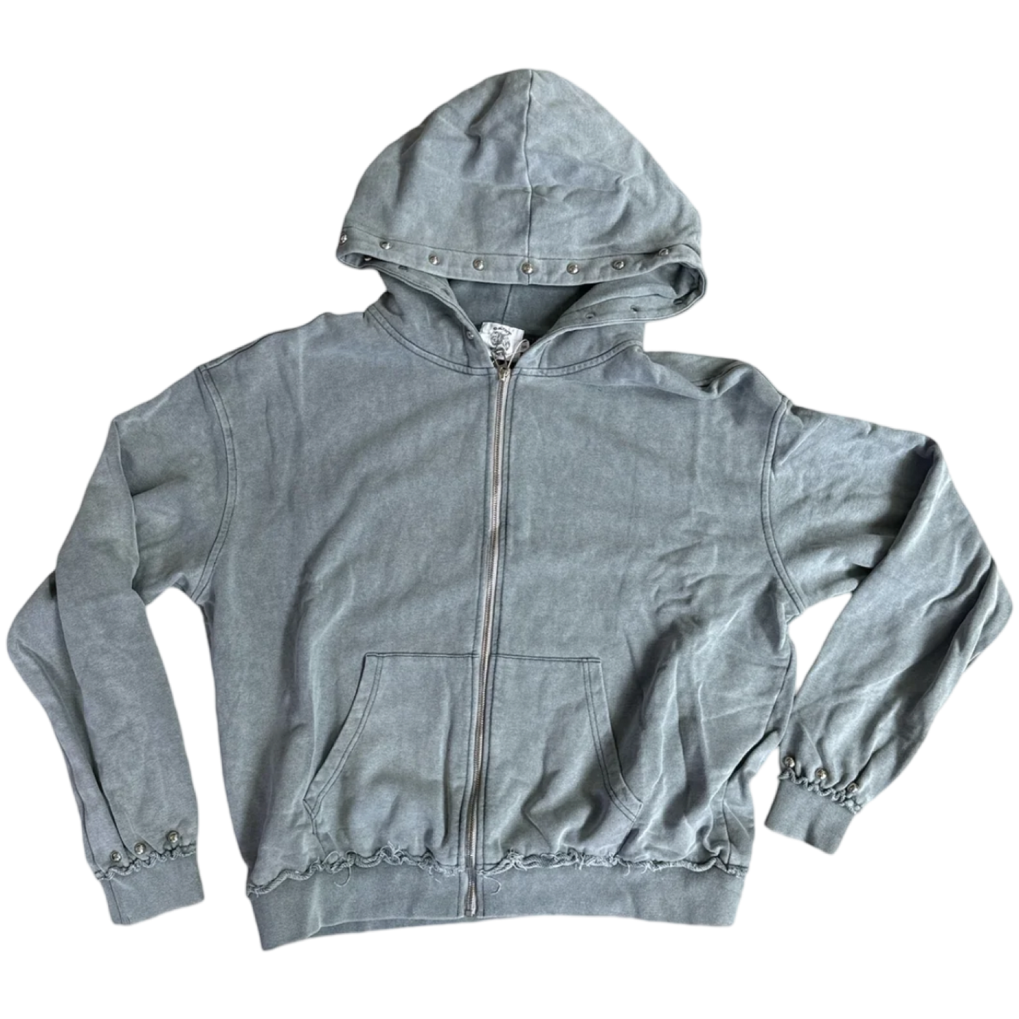 Saint Vanity Cotton Zip Up Hoodie (Grey)