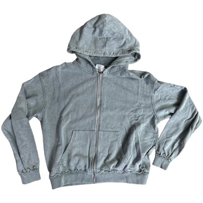 Saint Vanity Cotton Zip Up Hoodie (Grey)