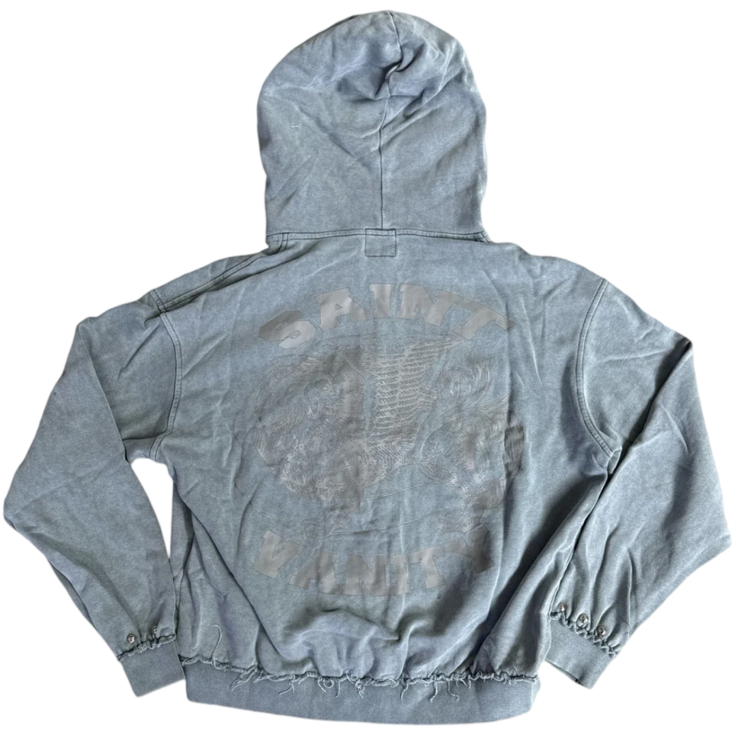 Saint Vanity Cotton Zip Up Hoodie (Grey)