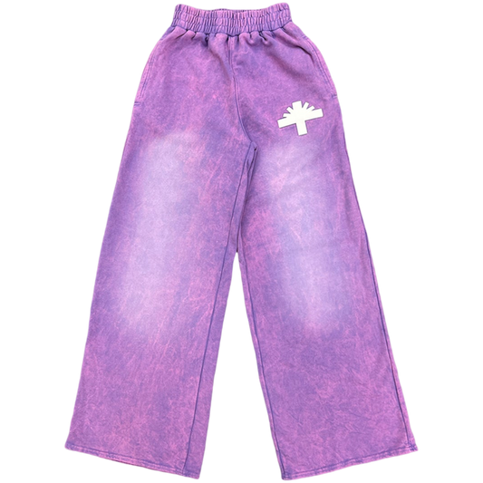 Vertabrae Relaxed Sweatpants (Washed Purple)