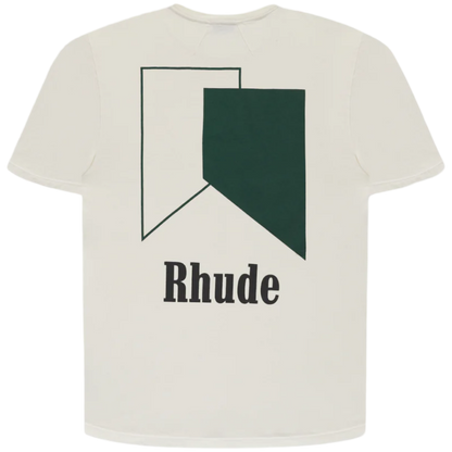 Rhude Track Logo Tee (White/Green)