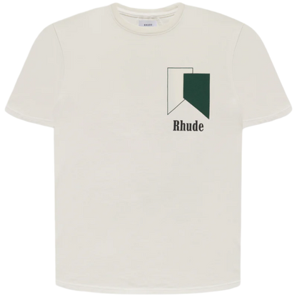 Rhude Track Logo Tee (White/Green)