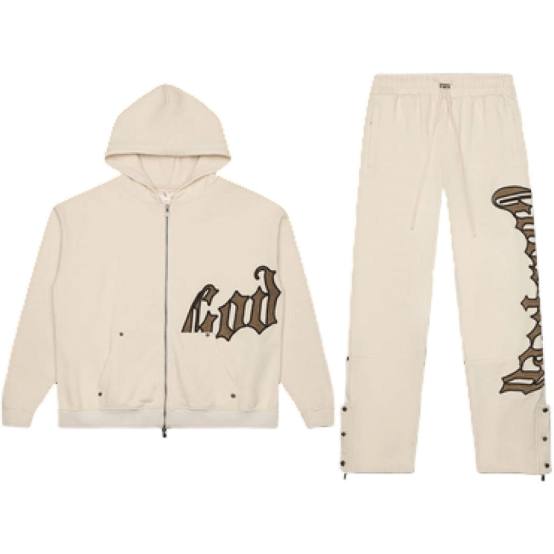 Godspeed 'OG Logo' French Terry Sweatsuit (Cream/Olive)
