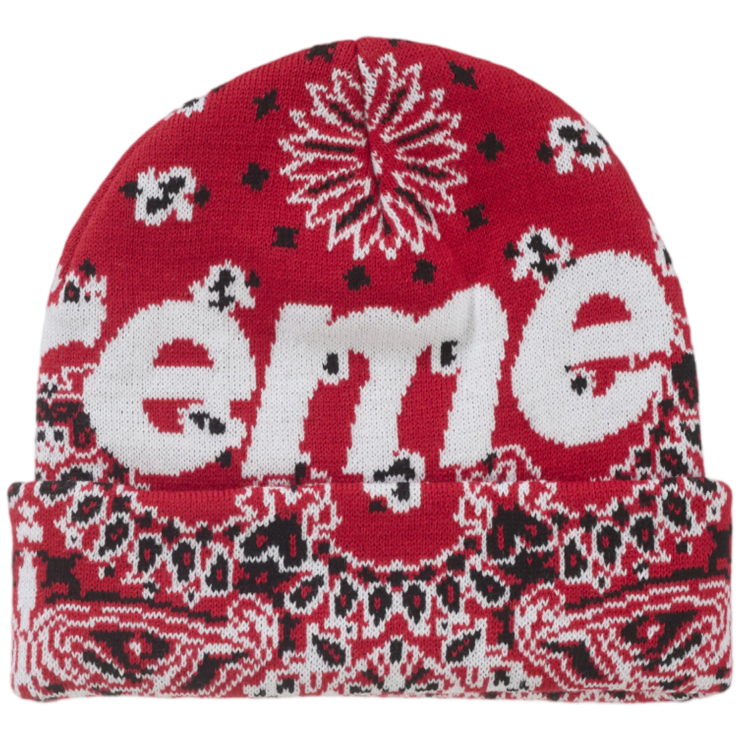 Supreme Bandana Big Logo Beanie (Red)