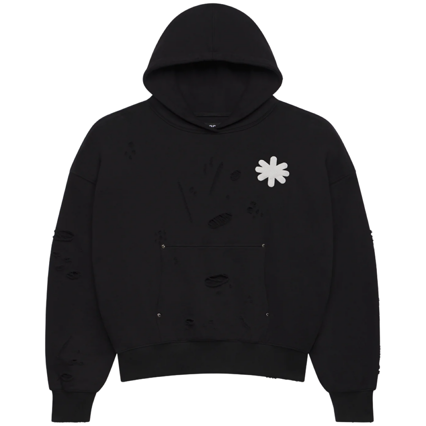 LOSTSHDWS Distressed  Logo Hoodie (Black)