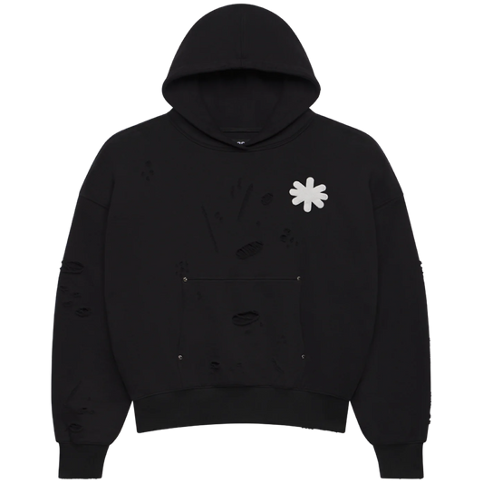 LOSTSHDWS Distressed  Logo Hoodie (Black)