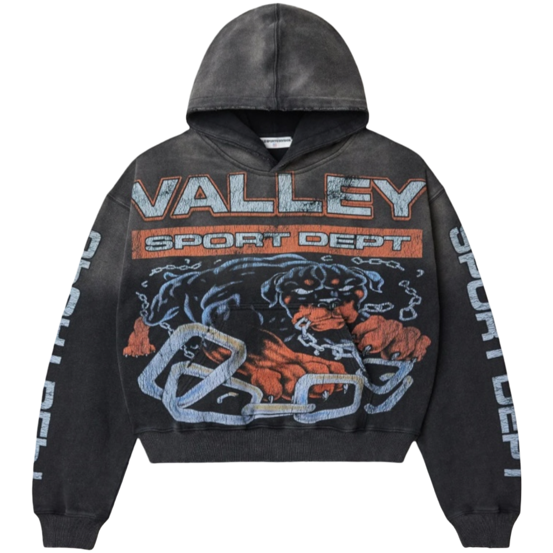 Vale Big Dog Zip Up Hoodie (Black)