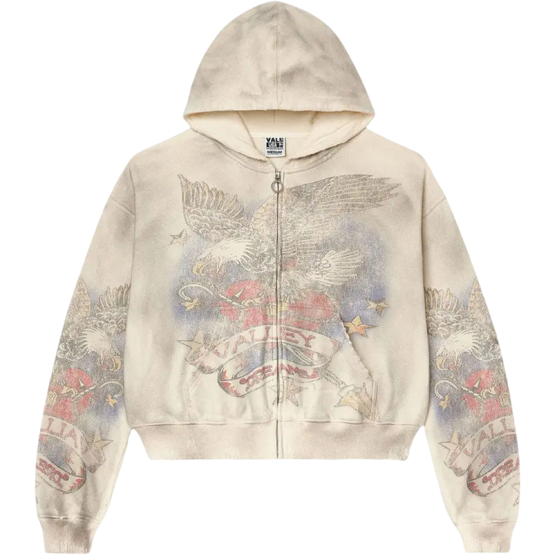 Vale Nostalgia Zip Up Hoodie (Cream)