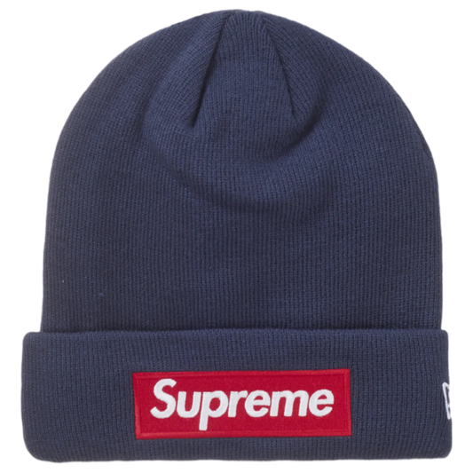 Supreme New Era Box Logo Beanie (Navy)