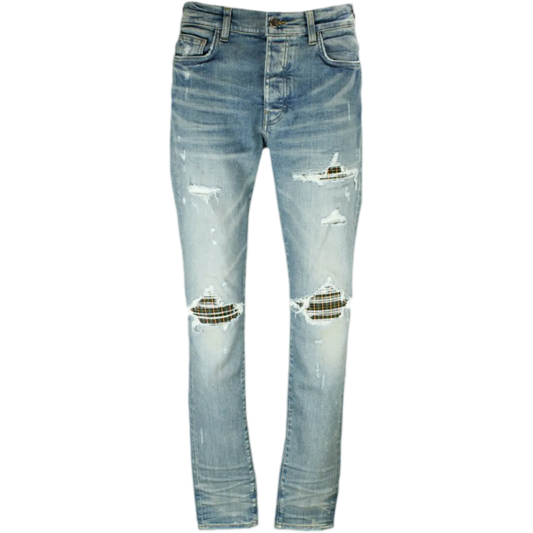 Amiri MX1 Neon Plaid Jean (Clay Indigo)