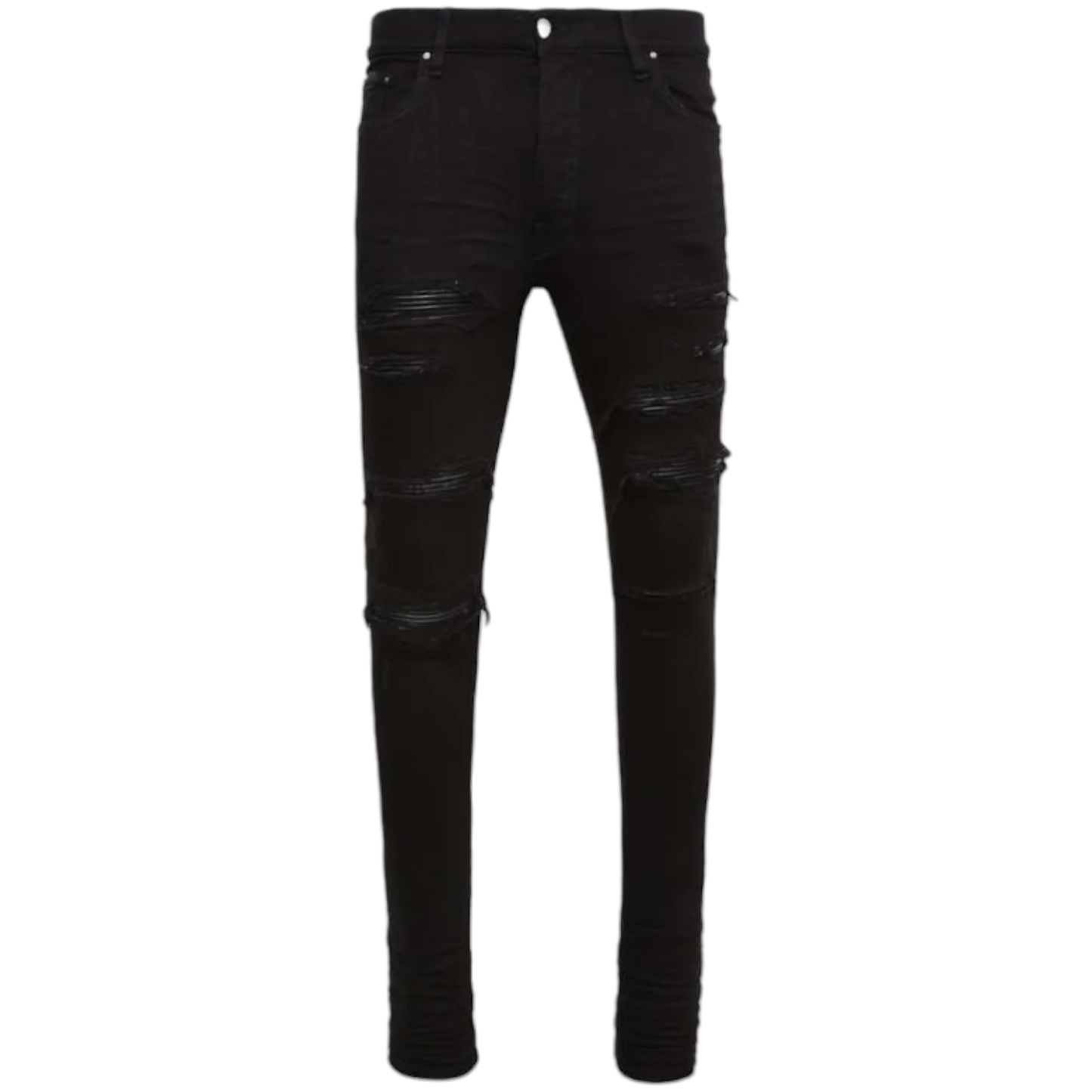 Amiri Black Leather Thrasher Jean