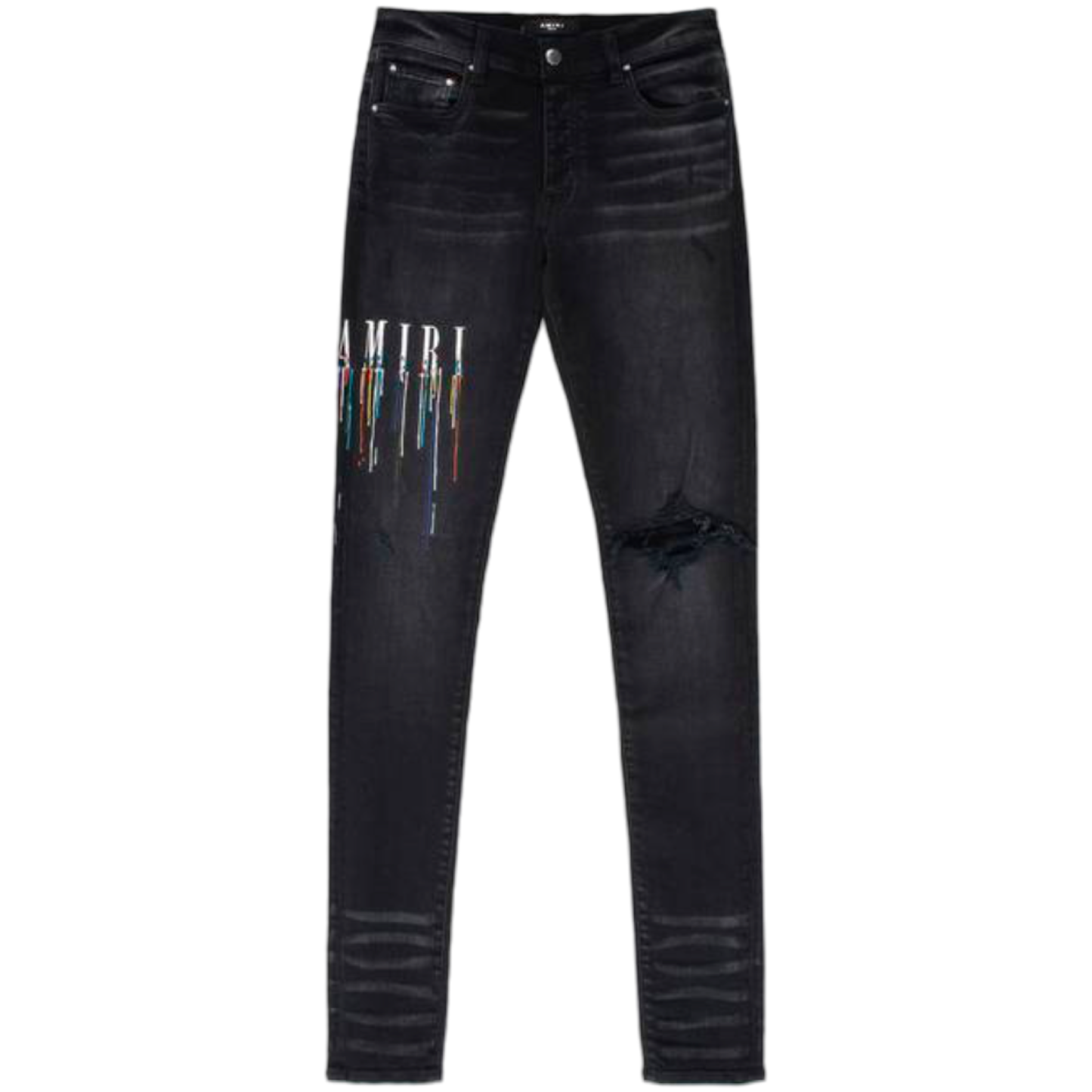 Amiri MX1 Paint Drip Jeans 'Aged Black'