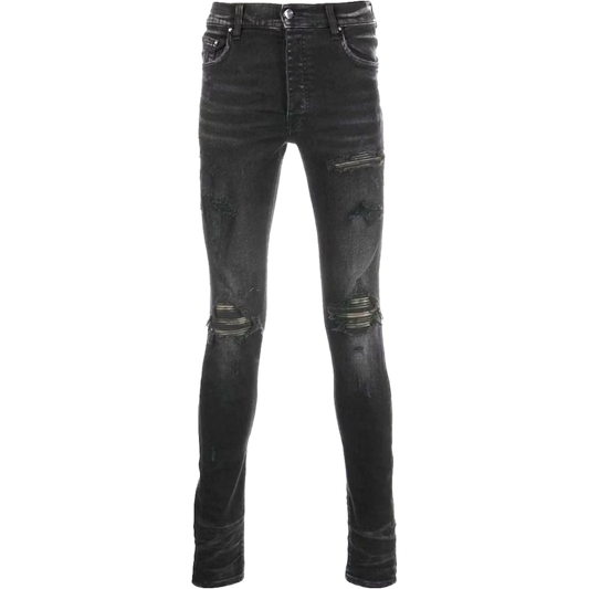 Amiri Leather Camo MX1 Jean (Aged Black)