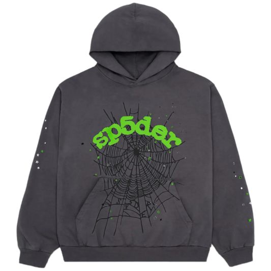 Sp5der Wait Web Hoodie (Grey)