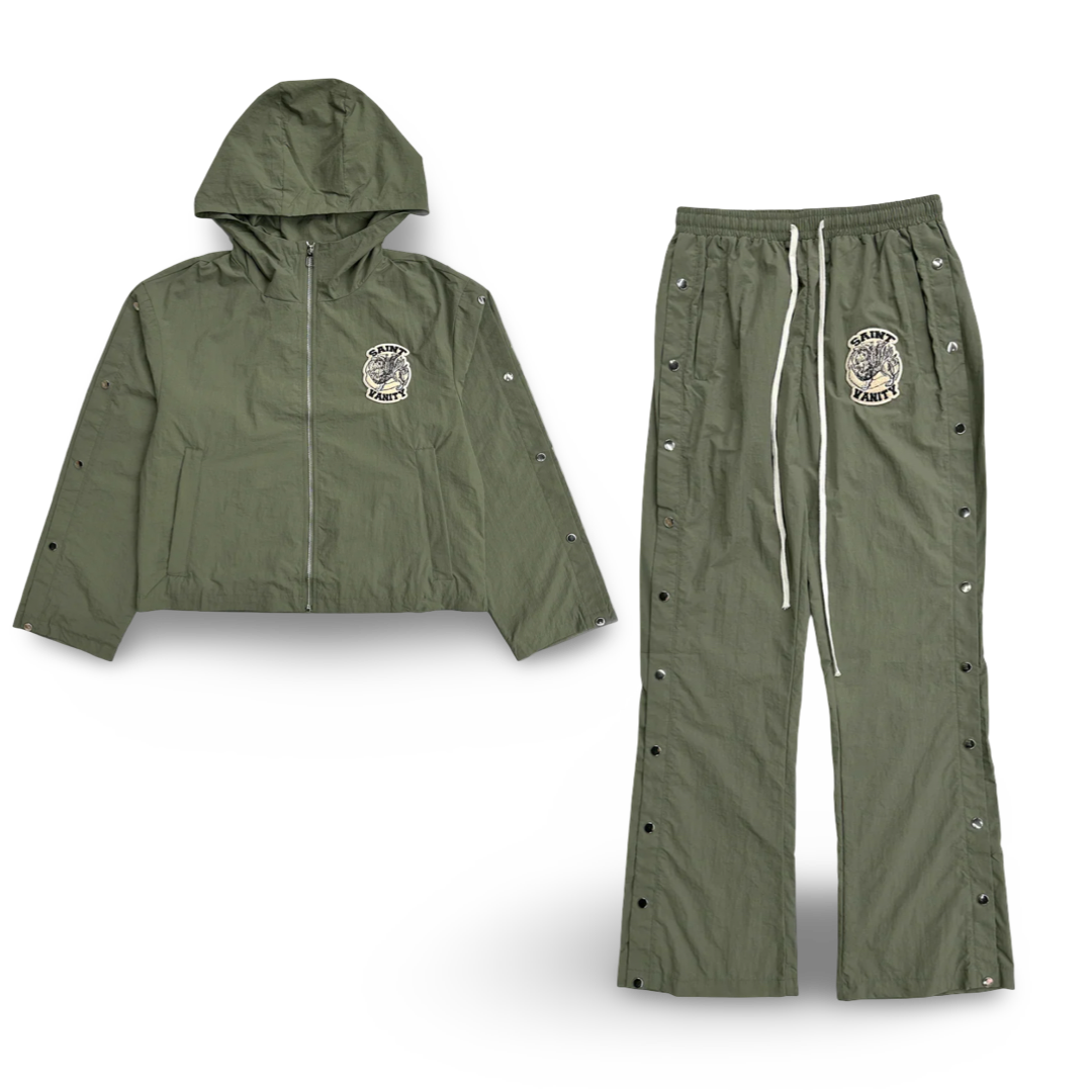 Saint Vanity Cargo Nylon Jacket/Pants Set (Green)