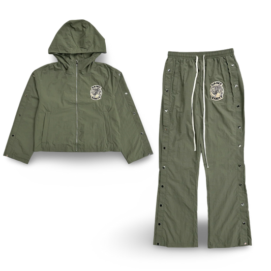 Saint Vanity Cargo Nylon Jacket/Pants Set (Green)