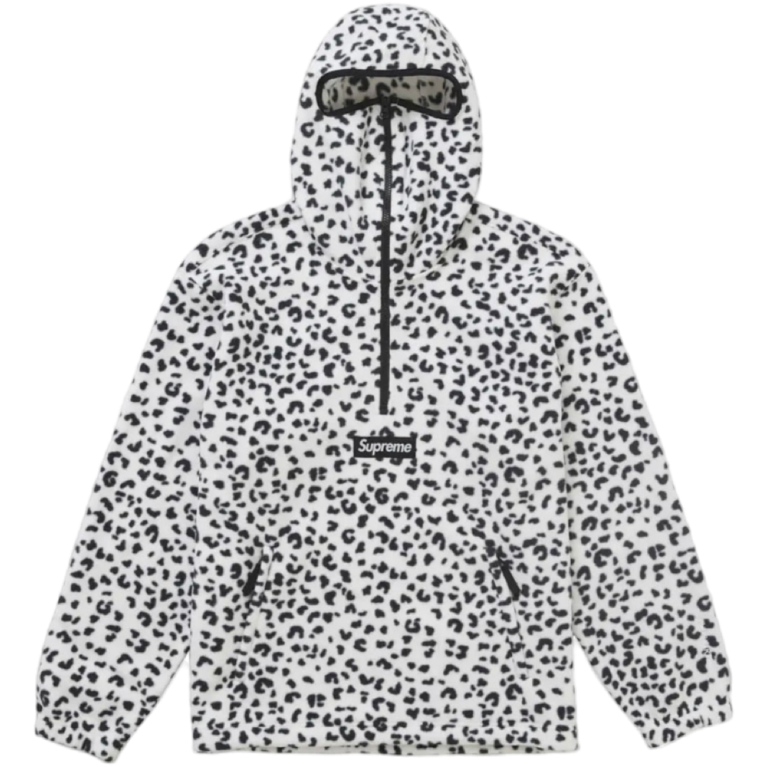 Supreme Polartec Facemask Half Zip Hooded Sweatshirt (Snow Leopard)