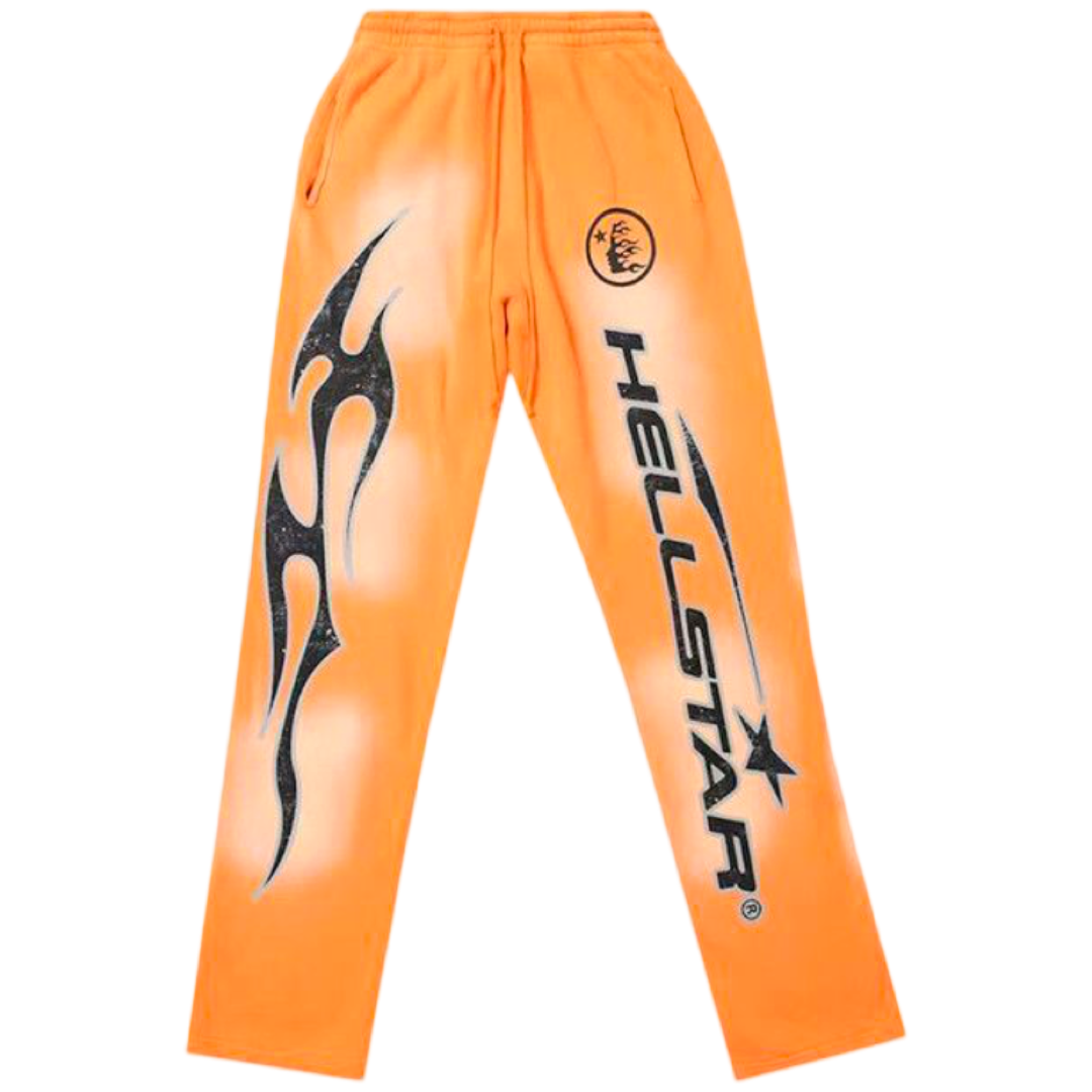 Hellstar Flame Flare Joggers "Orange"