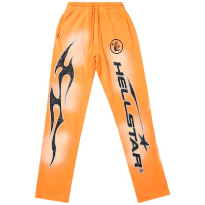 Hellstar Flame Flare Joggers "Orange"