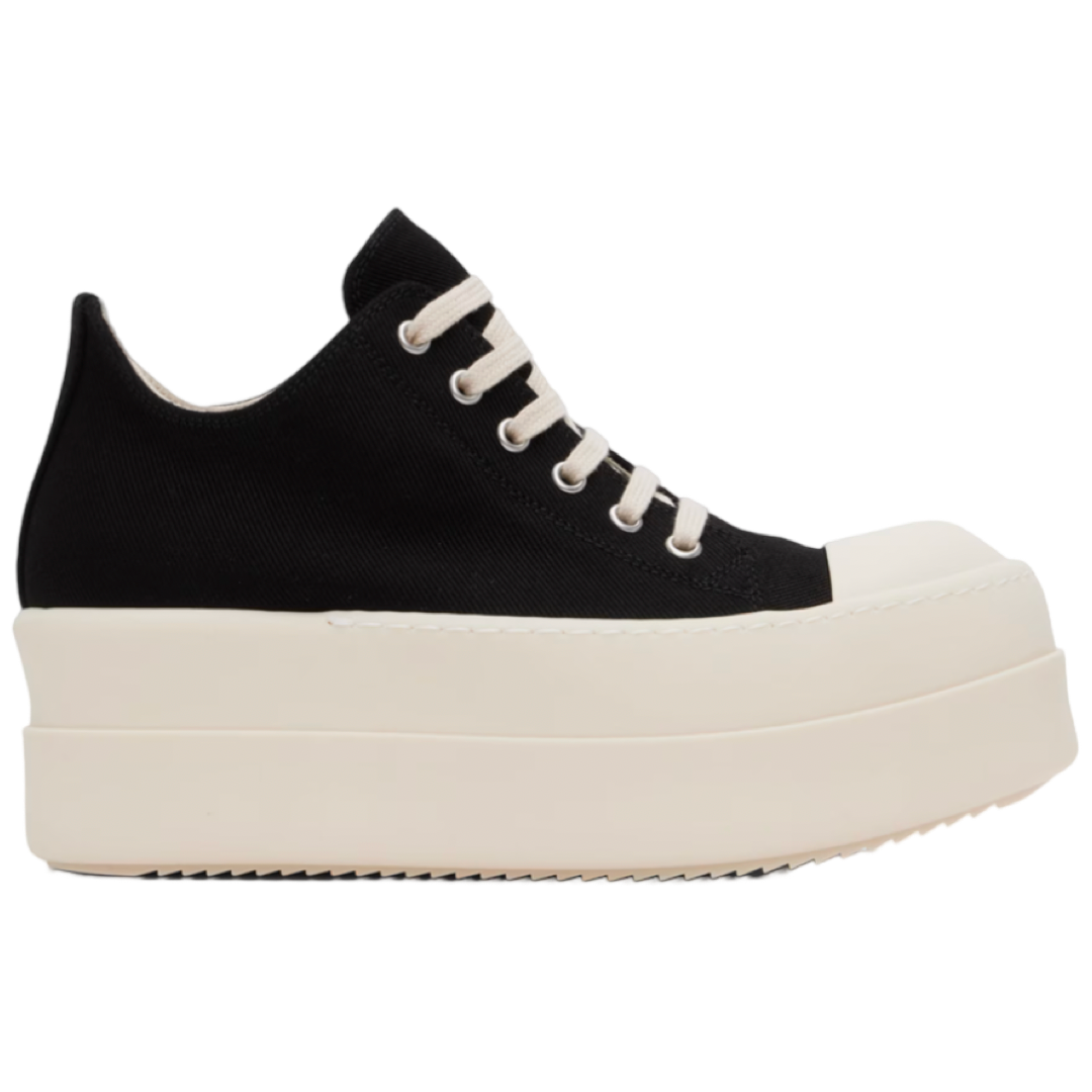 Rick Owens Double Bumper Low Sneakers (Black/Milk)