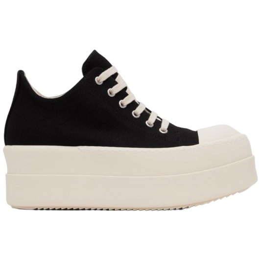 Rick Owens Double Bumper Low Sneakers (Black/Milk)