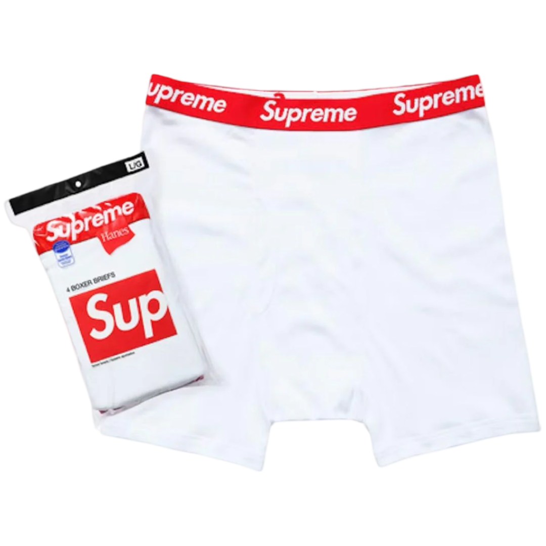 Supreme / Hanes - Boxer Brief - White (4 Pack)