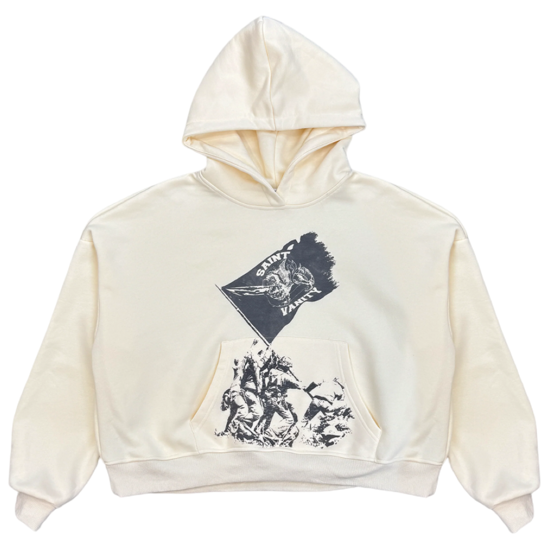 Saint Vanity Flag Hoodie (Cream)