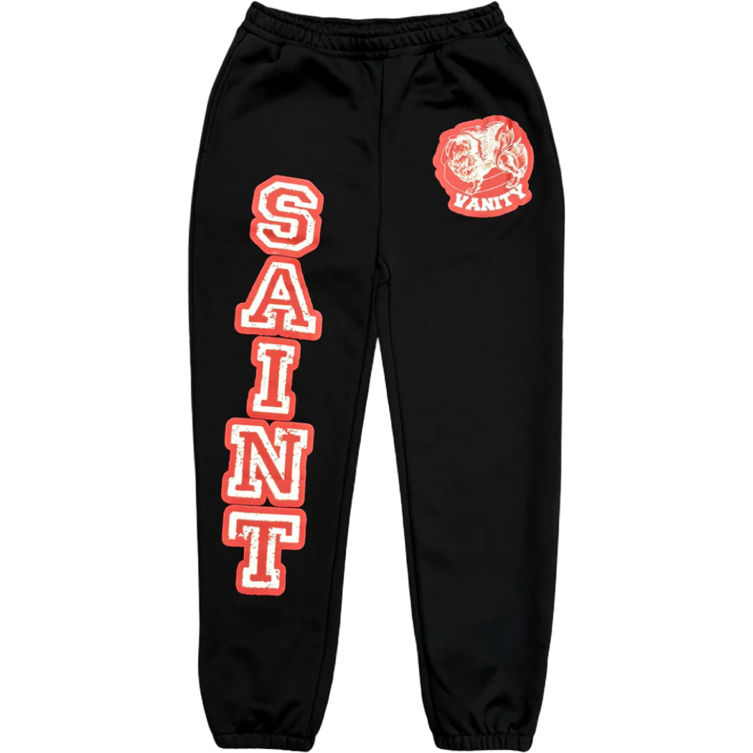 Saint Vanity Varsity Sweatpants (Black/Red)