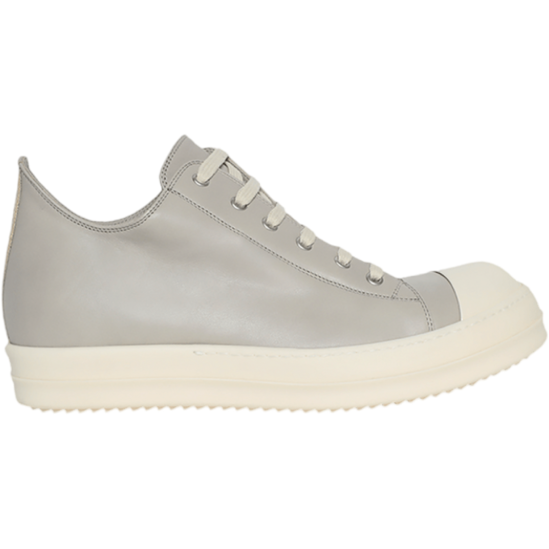Rick Owens Leather Low Sneakers (Pearl/Milk)