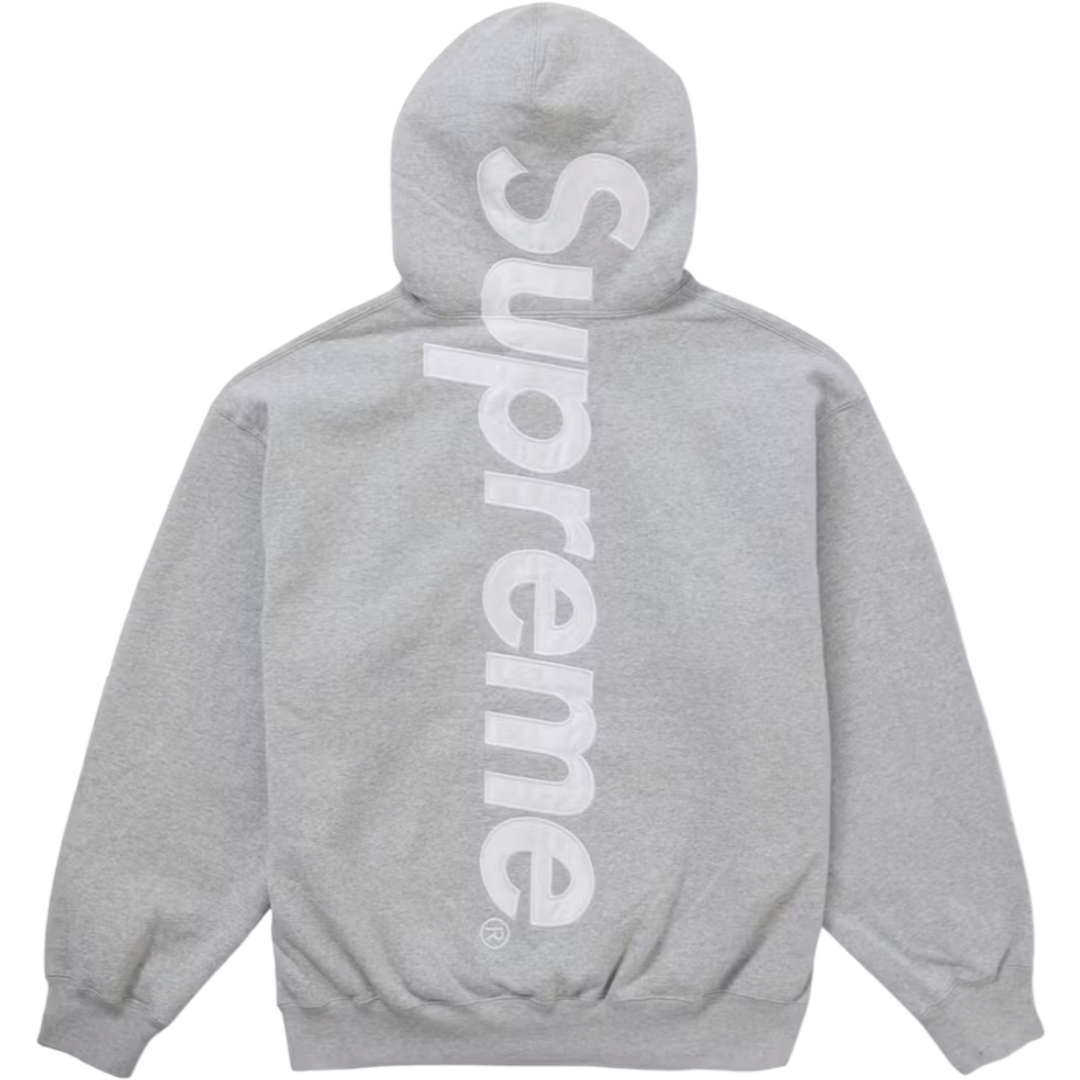 Supreme Satin Appliqué Hoodie (Heather Grey)