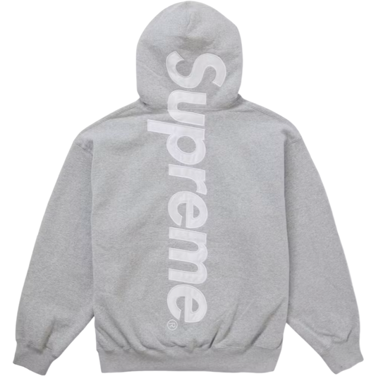 Supreme Satin Appliqué Hoodie (Heather Grey)