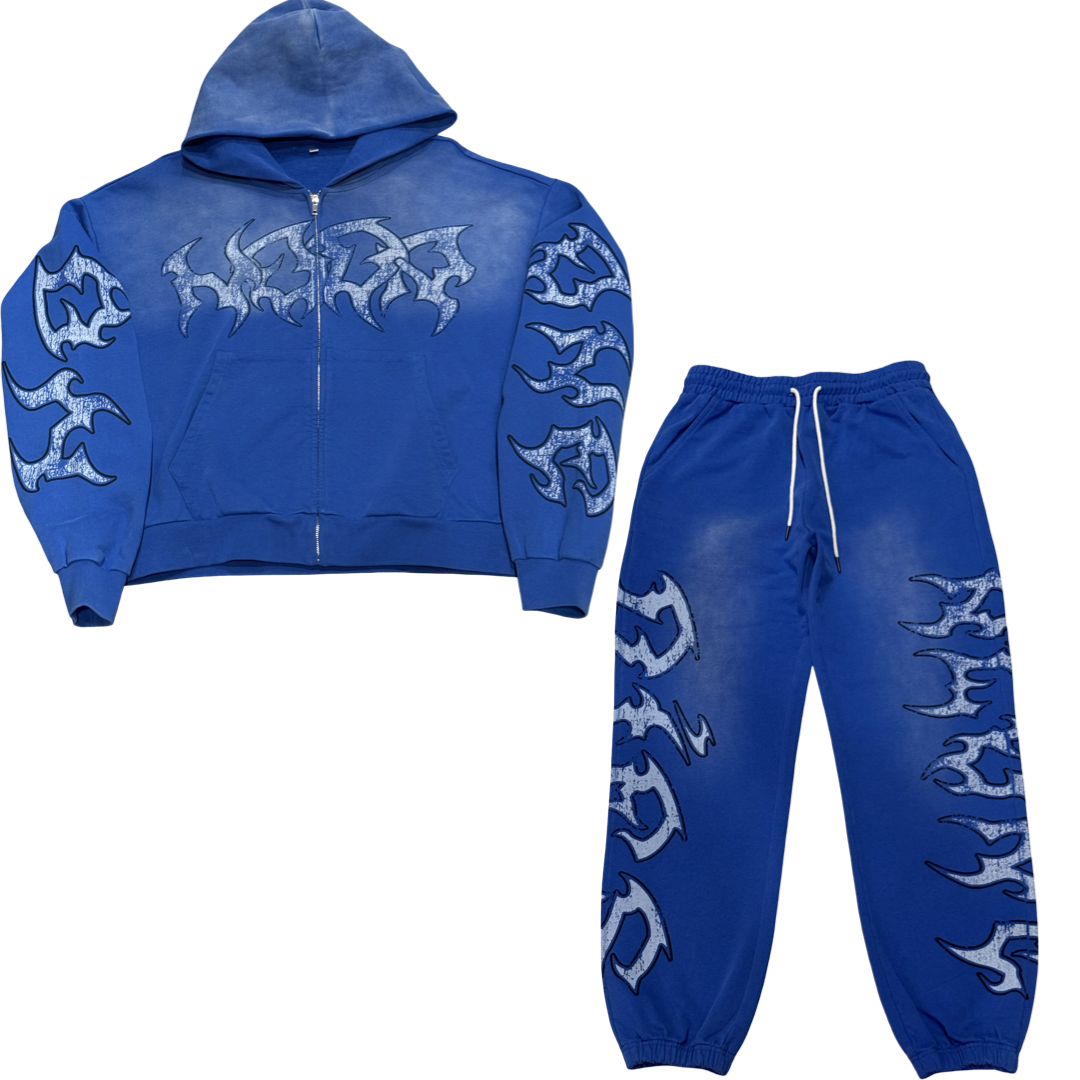 N.O.D.A Faded Hoodie/Jogger Set (Blue)