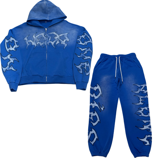 N.O.D.A Faded Hoodie/Jogger Set (Blue)