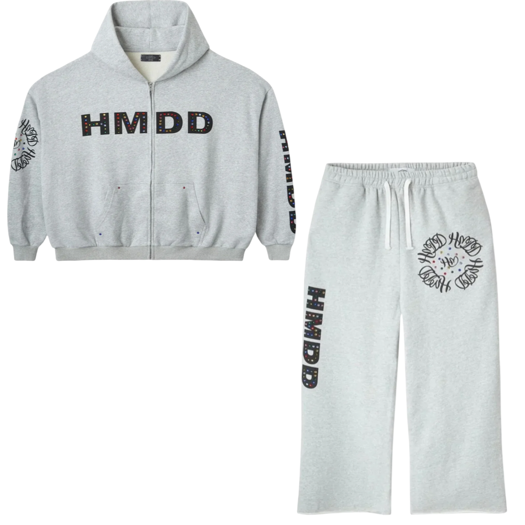 HMDD Crystal Hoodie/Joggers Set (Grey)