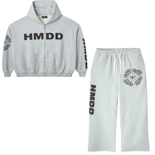 HMDD Crystal Hoodie/Joggers Set (Grey)