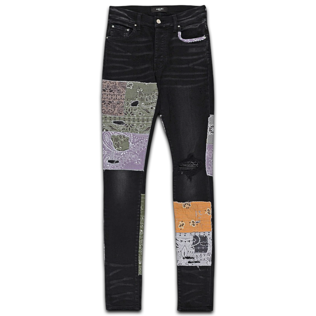 Amiri Bandana Art Patch Jean (Aged Black)