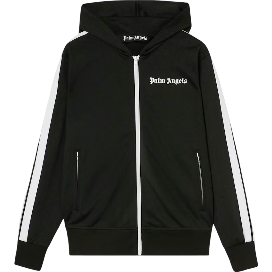 Palm Angels Hooded Track Jacket (Black/White)