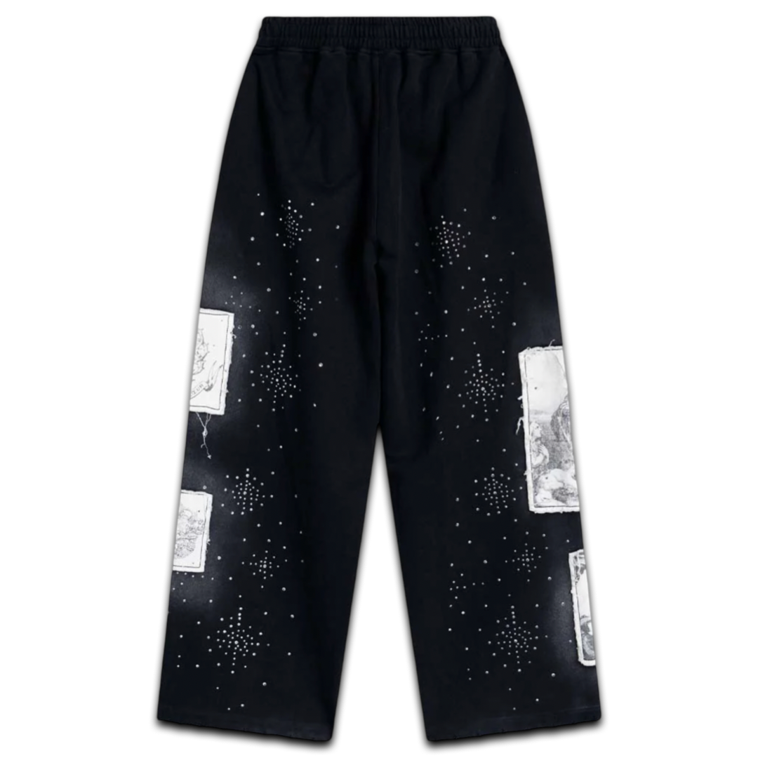 Righteous Divine Canvas Sweatpants Rhinestone (Black)