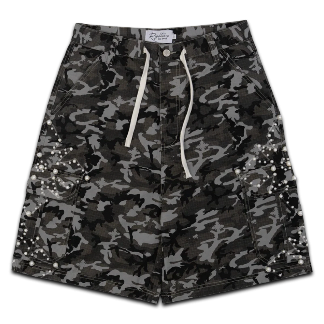 Righteous Camo Pearl Cargo Shorts (Black)