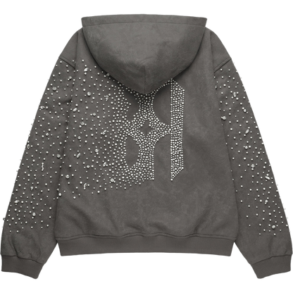 Birth of Royal Child ‘Cashew Blossom Pearl’ Zip Up Hoodie (Grey)