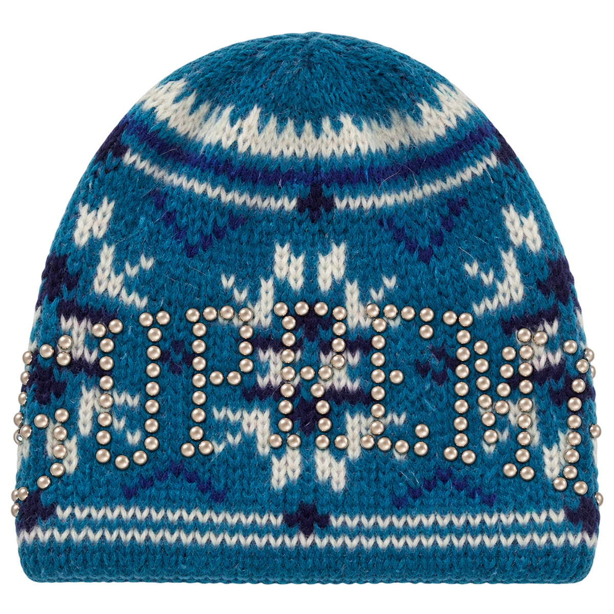 Supreme Studded Fair Isle Beanie 'Blue'
