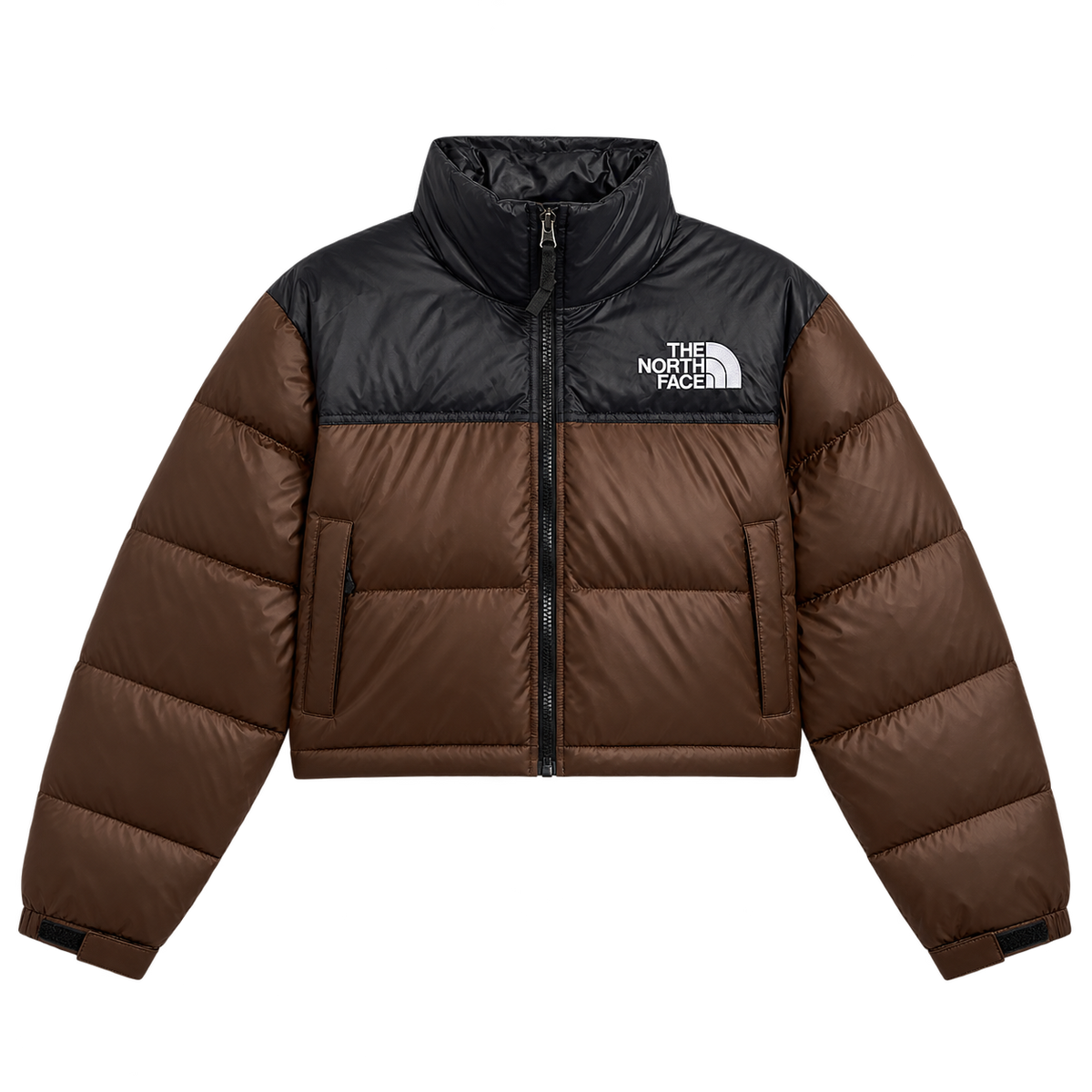 Women's North Face Nuptse Short Jacket  'Dark Chestnut/Black'